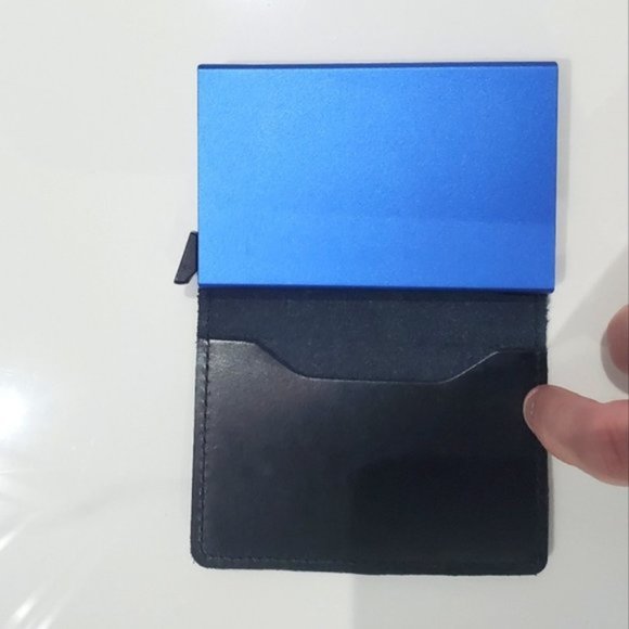 NEW Genuine Leather RFID Card Box Slim Wallet - Picture 4 of 12